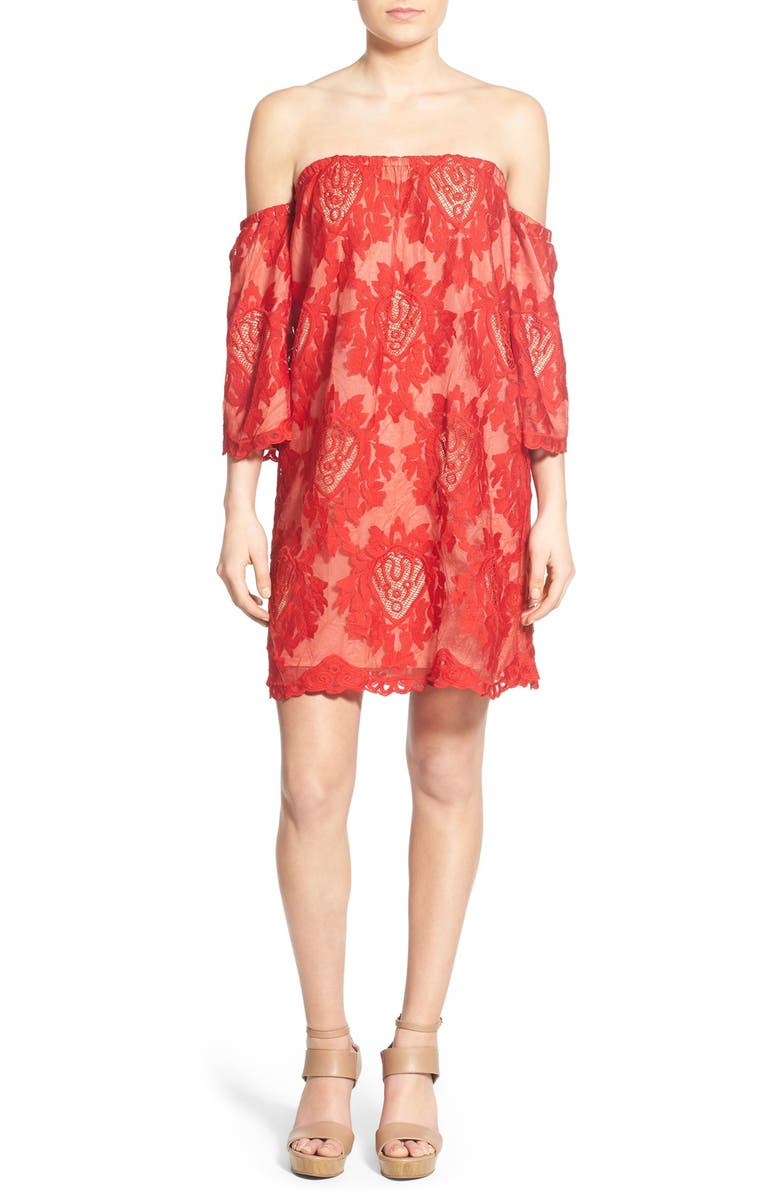 STOREE Lace Off the Shoulder Dress, Main, color, 