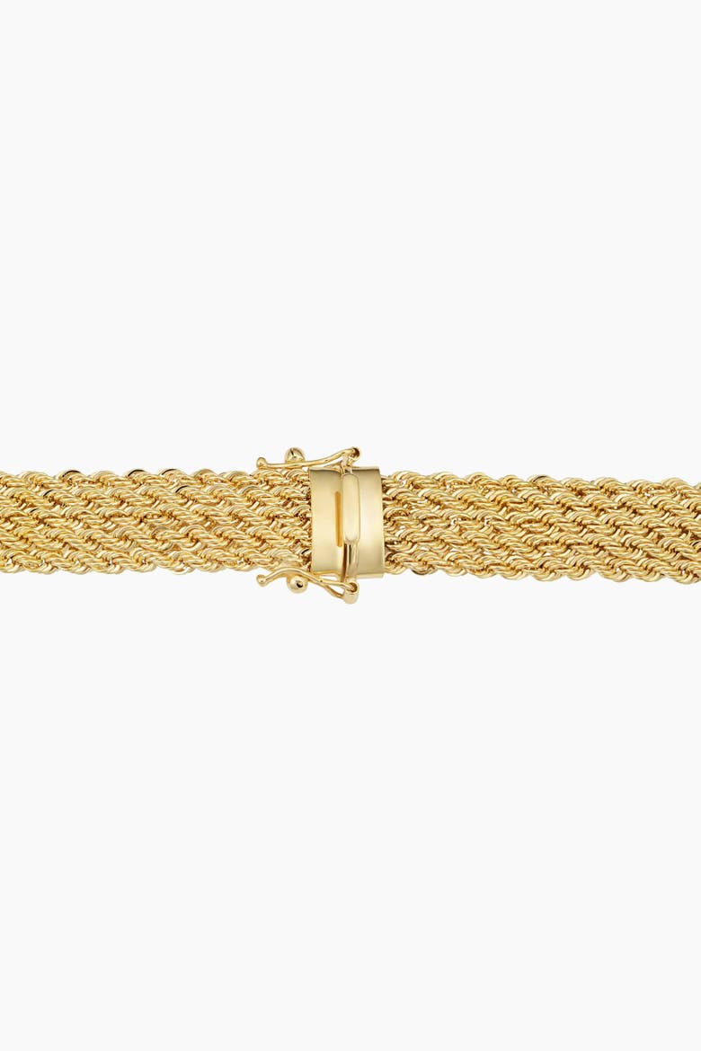 18K Yellow Gold Roman Rope Quartet Bracelet, Alternate, color, Yellow Gold