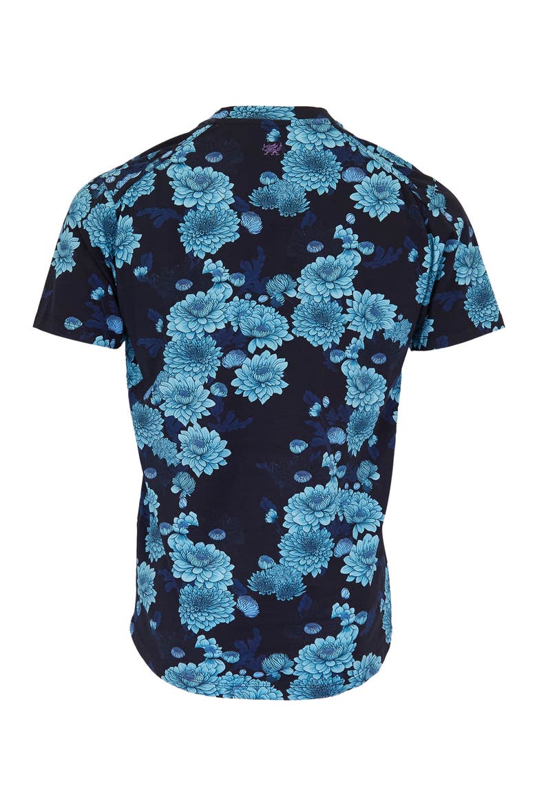 Maze V-neck Tee, Alternate, color, Serious Floral Navy