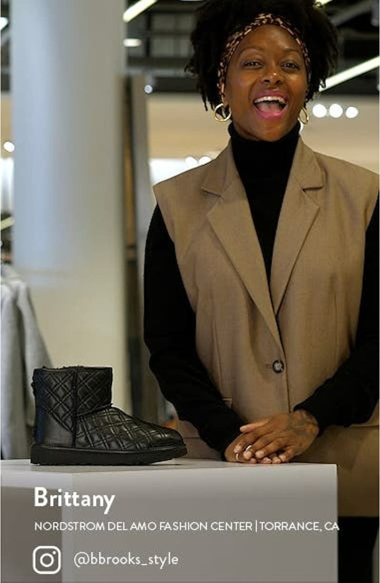 Classic Mini II Quilted Genuine Shearling Lined Bootie, sales video thumbnail