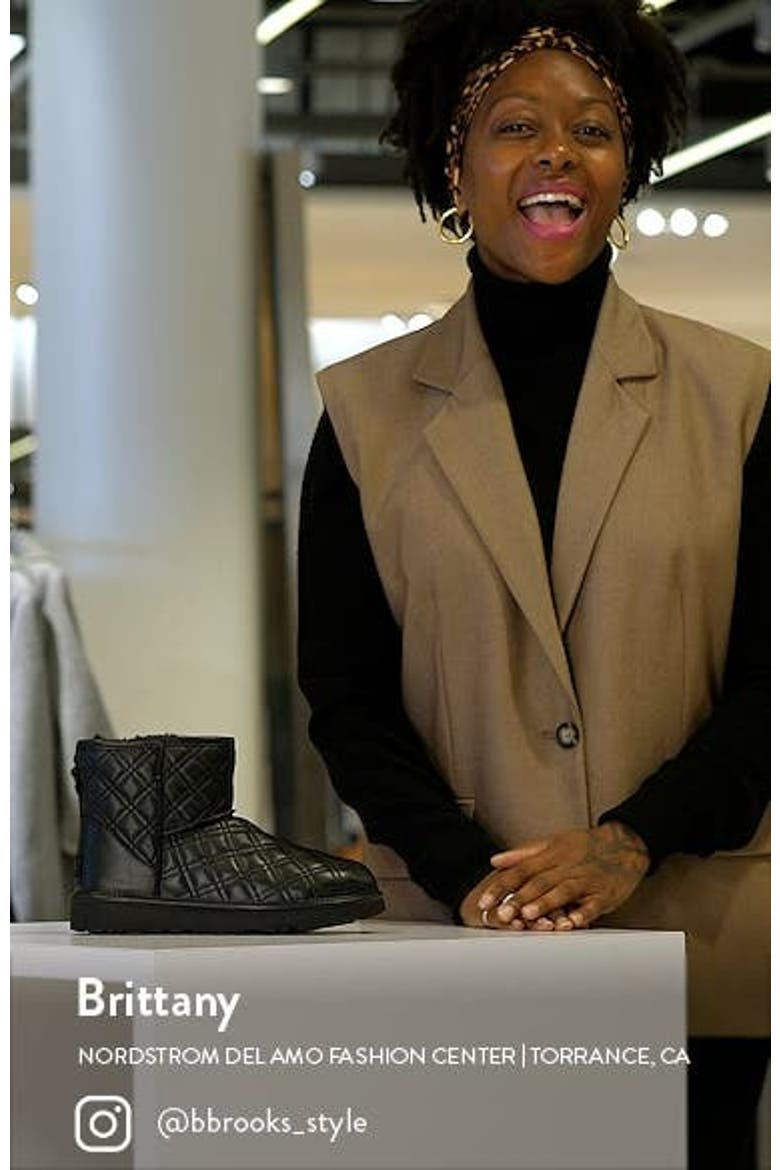Classic Mini II Quilted Genuine Shearling Lined Bootie (Nordstrom Exclusive) video