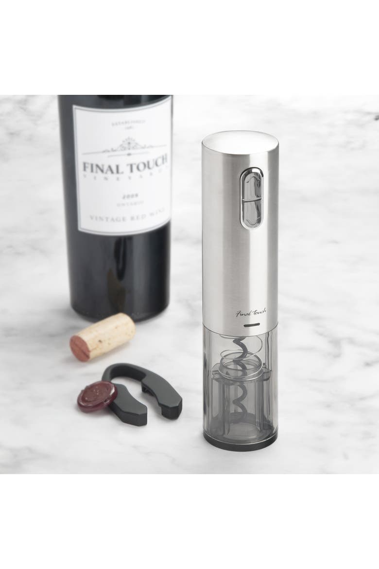 Lithium-Ion Electric Corkscrew, Alternate, color, Silver
