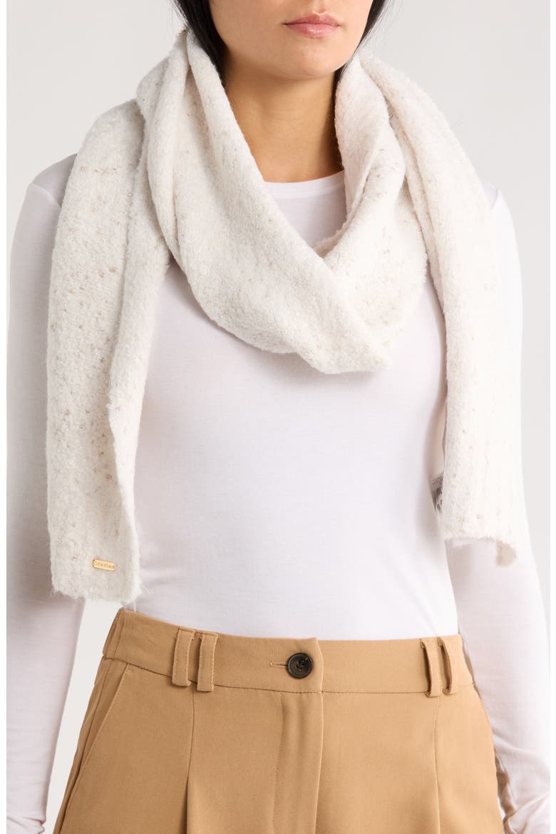 Metallic Knit Scarf, Main, color, CREAM