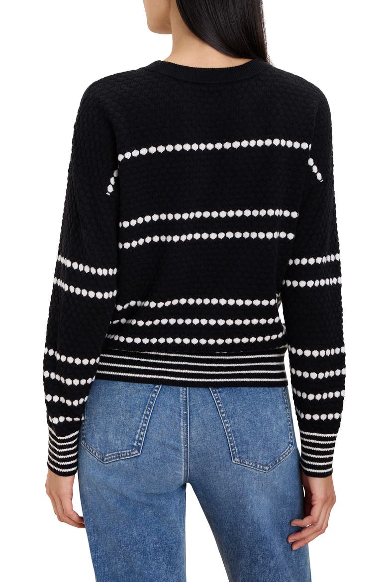 Circle Around Dotted Stripe Cotton Blend Sweater, Alternate, color, BLACK MULTI