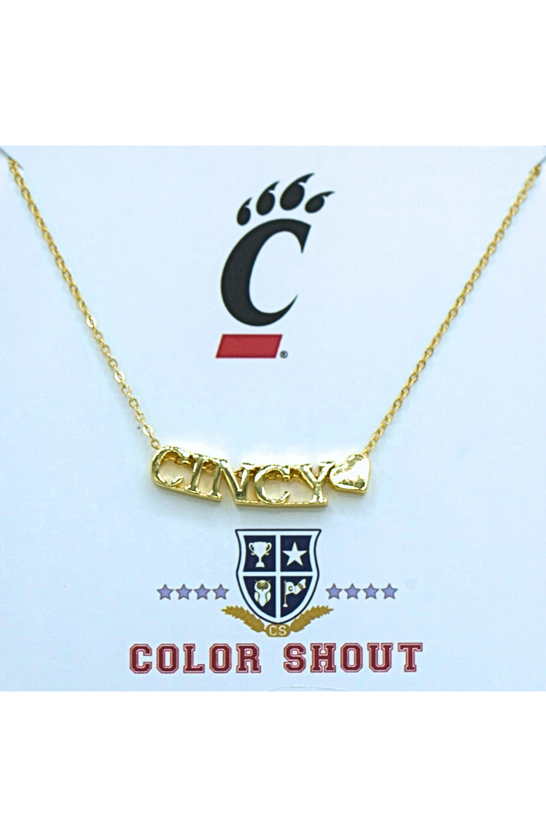 Color Shout University of Cincinatti Gold Heart Necklace, Main, color, Yellow Gold