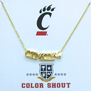 Color Shout University of Cincinatti Gold Heart Necklace
