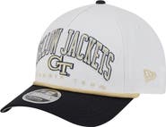 New Era Men's New Era White/Navy Georgia Tech Yellow Jackets Arch Two-Tone Rope 9FORTY A-Frame M-Crown Adjustable Hat