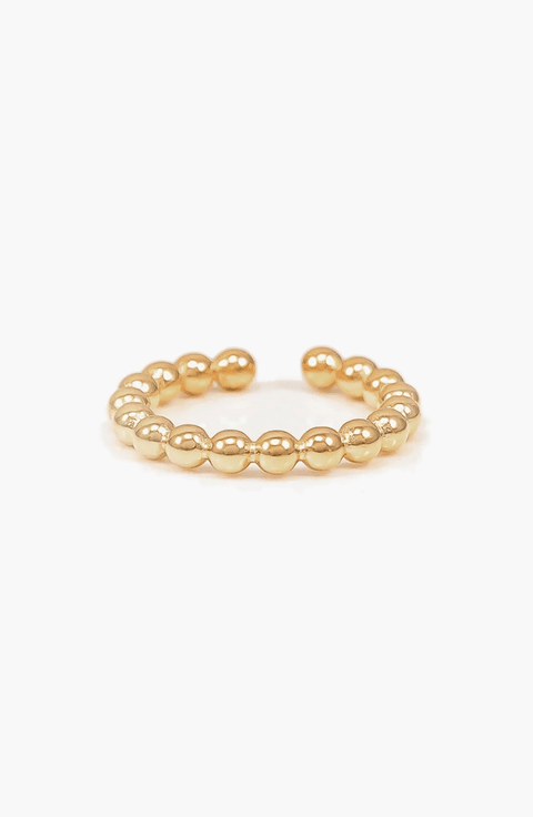 14k Gold Plated Brigitte Ball Chain Open Ring Holiday Gift Idea