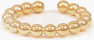 Bearfruit Jewelry 14k Gold Plated Brigitte Ball Chain Open Ring Gift Idea