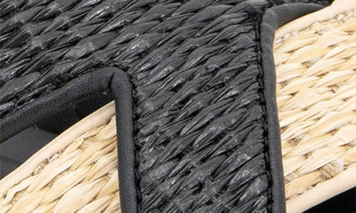 Kenneth Cole Issa Raffia Two Tone Sandal In Natural/black Raffia