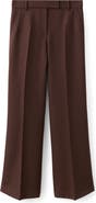 MANGO Selection Pleat Front Straight Leg Wool Pants