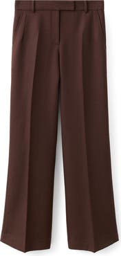 MANGO Selection Pleat Front Straight Leg Wool Pants