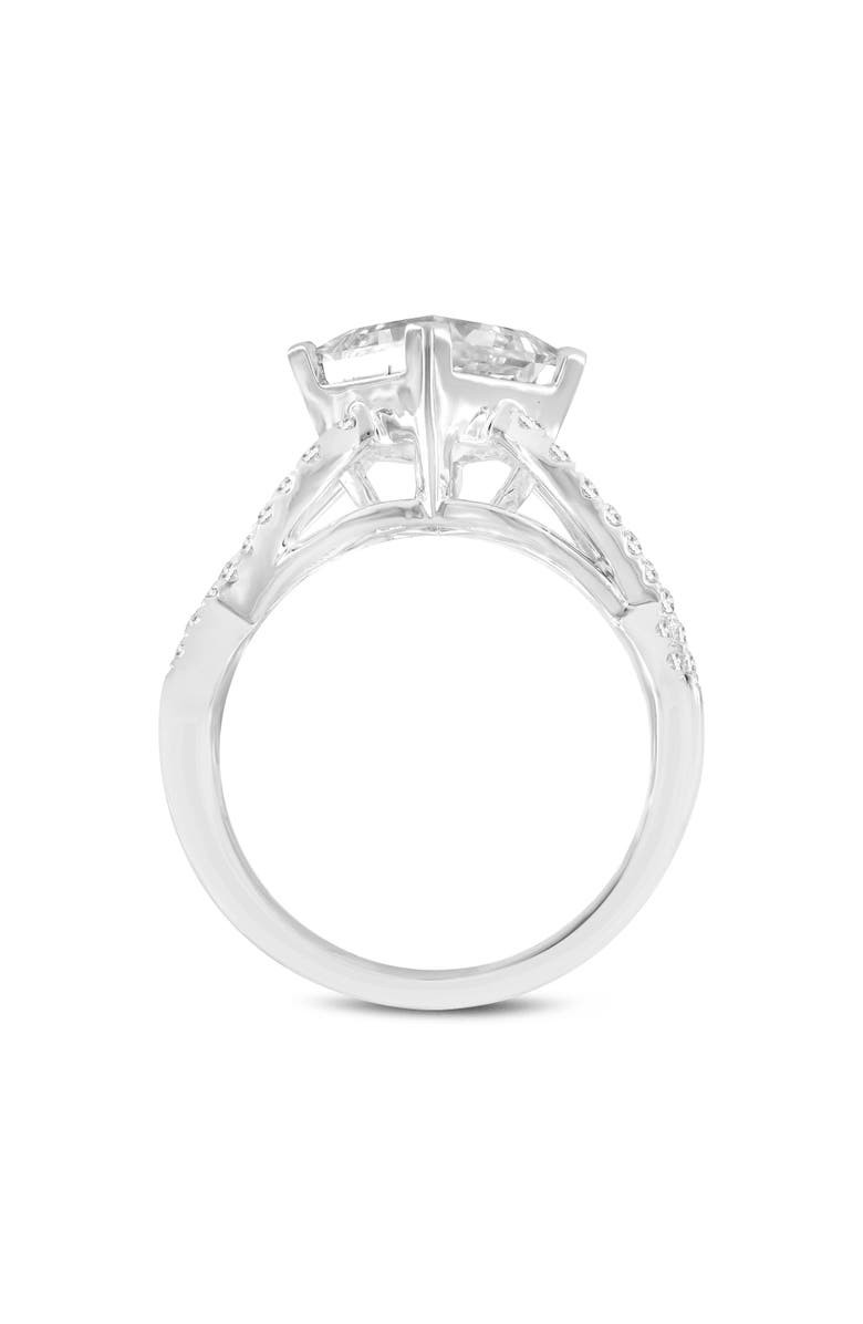 LuvMyJewelry Lilya 14K White Gold Princess Cut Lab Grown Diamond Engagement Ring - 3.5 Ct, Alternate, color, 14K White Gold