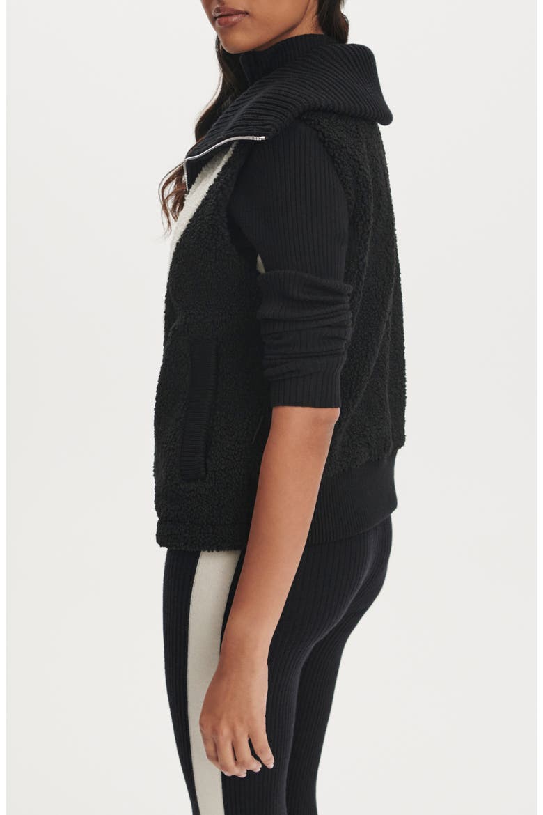 Caspian High Pile Fleece Vest, Alternate, color, BLACK