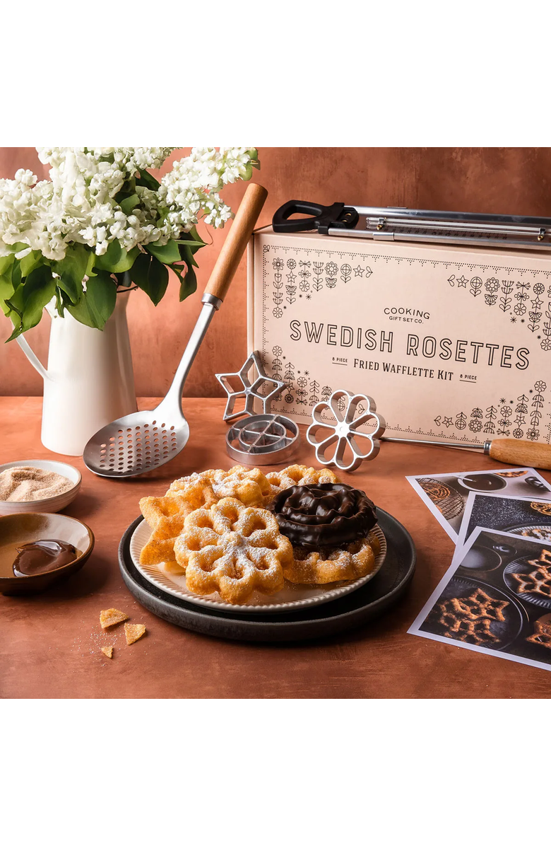 Uncommon Goods Swedish Rosette Waffle Kit by Cooking Gift Set Co, Main, color, 