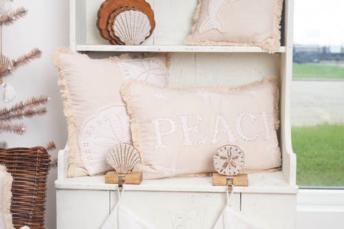 C & F Home C&f Home Gold Coast Peace Throw Pillow, 14" X 22" In Neutral