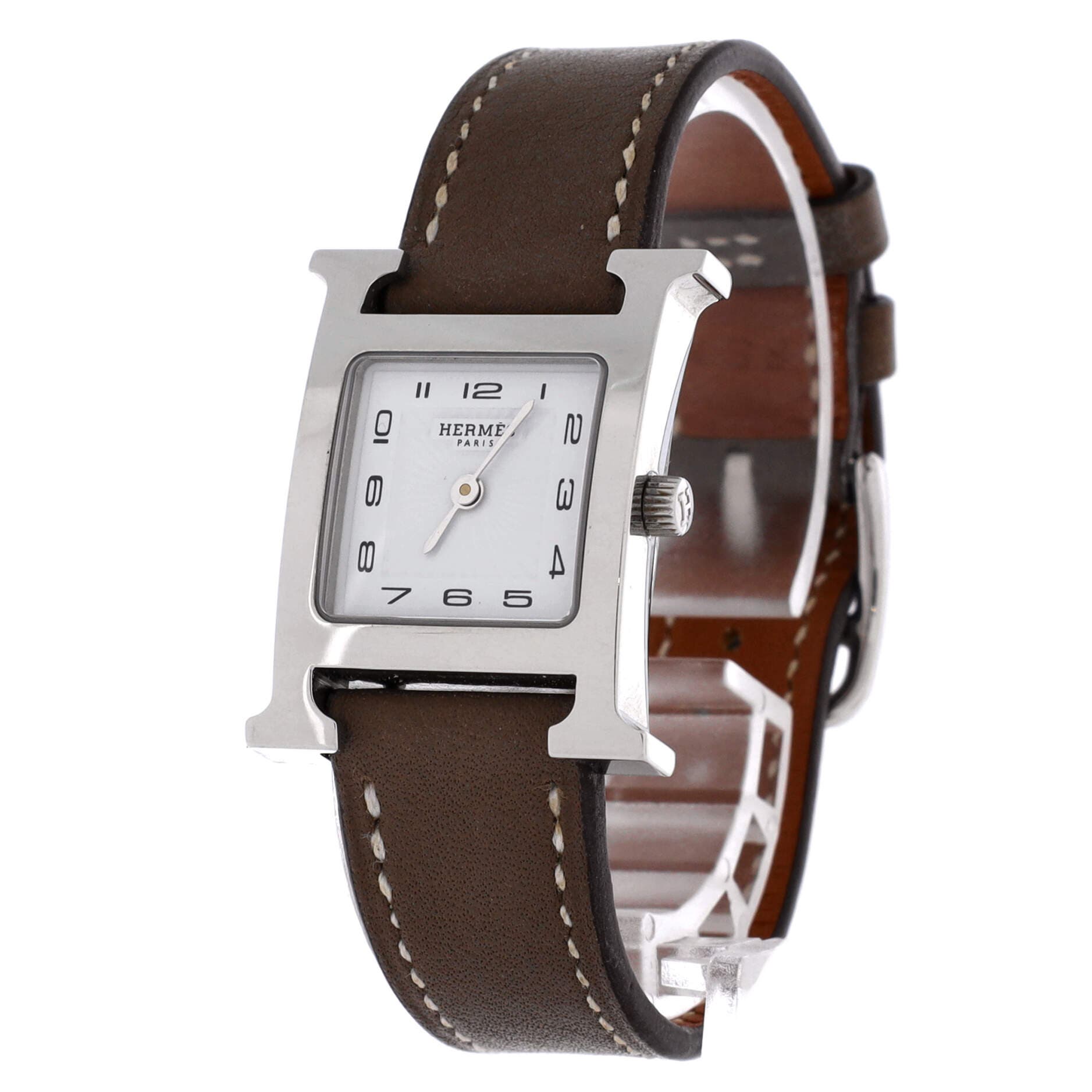 Heure H Quartz Watch Stainless Steel and Leather 21, Alternate, color, Gray