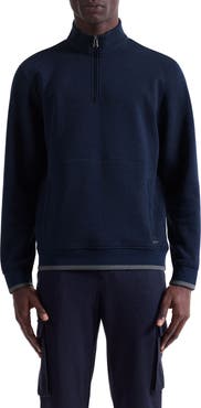 Bugatchi Heathered Quarter Zip Pullover