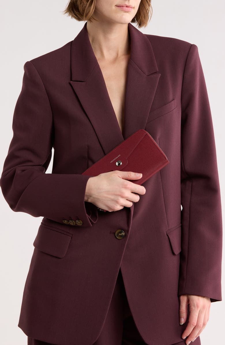 Longchamp Le Pliage Zip Wallet, Alternate, color, Carmine