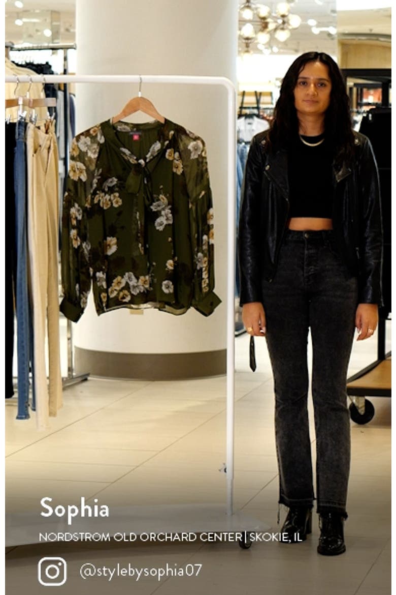Floral Print Tie Neck Blouse video