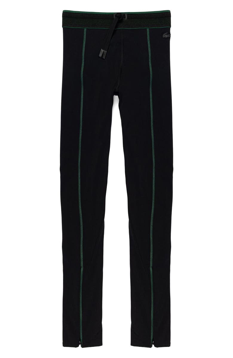Lacoste Zip Hem Leggings, Alternate, color, Black