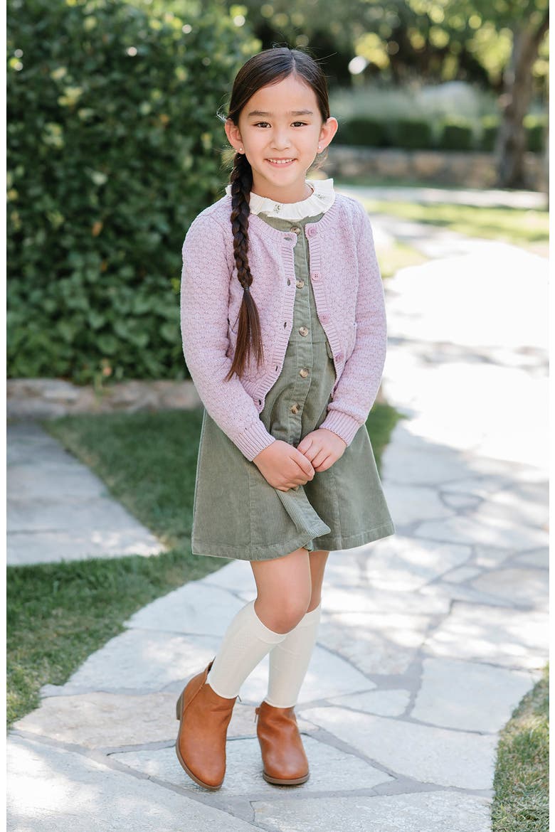 Kids' Organic Corduroy Button Front Jumper, Alternate, color, Sage