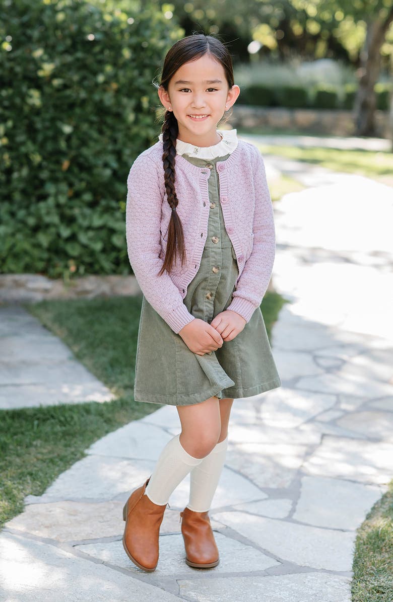 Hope & Henry Kids' Organic Corduroy Button Front Jumper, Alternate, color, Sage