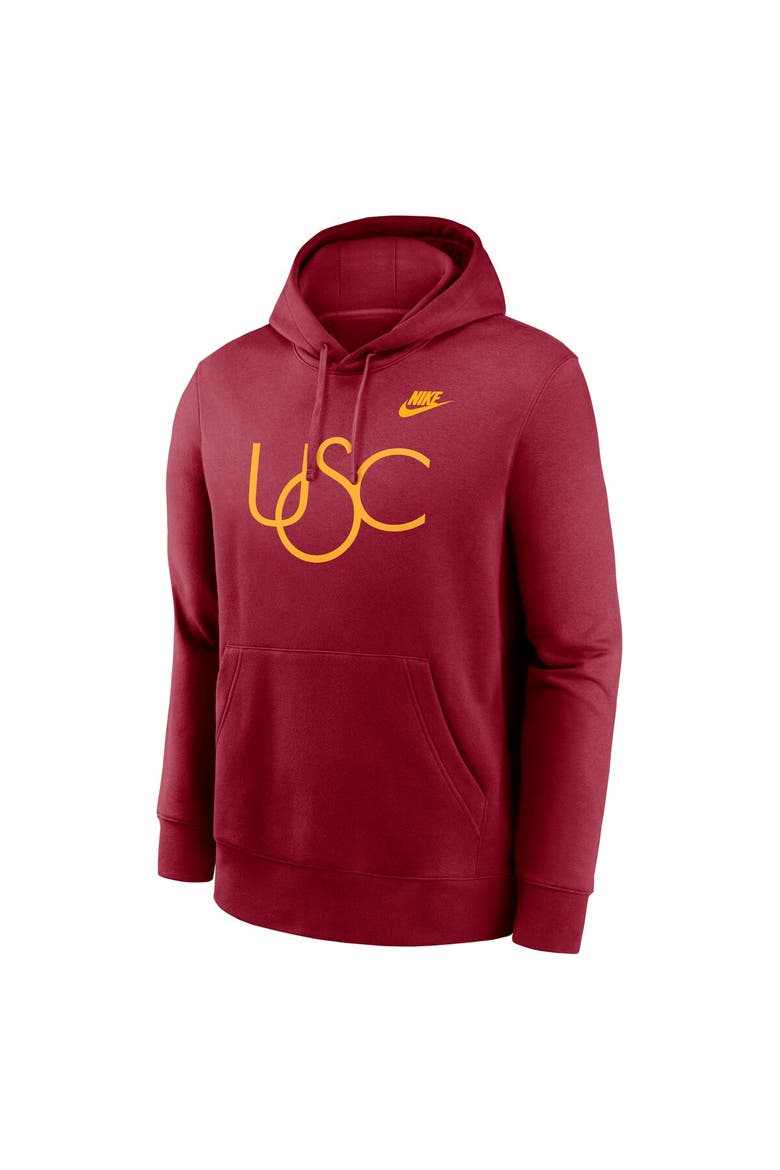 Men's Nike Cardinal USC Trojans Legacy Logo Club Fleece Pullover Hoodie, Alternate, color, Cardinal