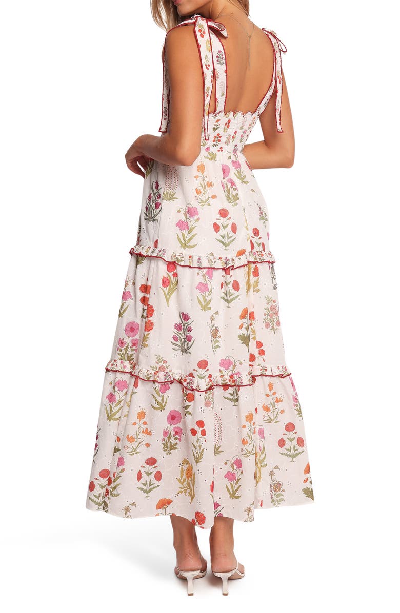 Petal & Pup Aurelia Print Tie Strap Sleeveless Maxi Dress, Alternate, color, White Floral
