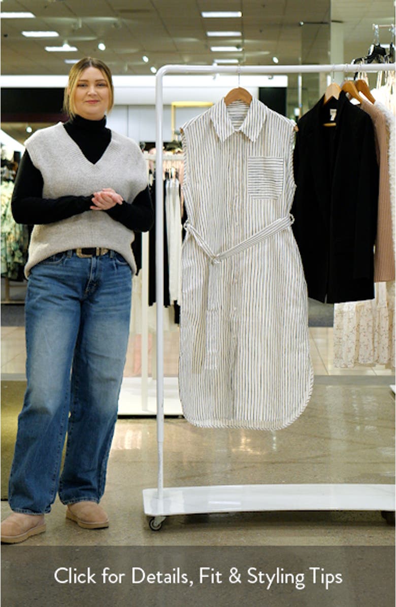 Simppeli Aita Stripe Sleeveless Cotton Shirtdress, sales video thumbnail