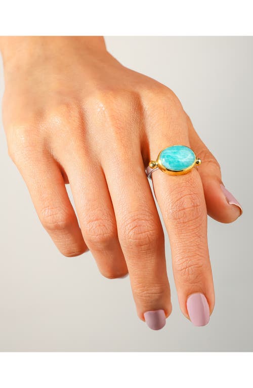 Ys Gems Amazonite Ring In Blue
