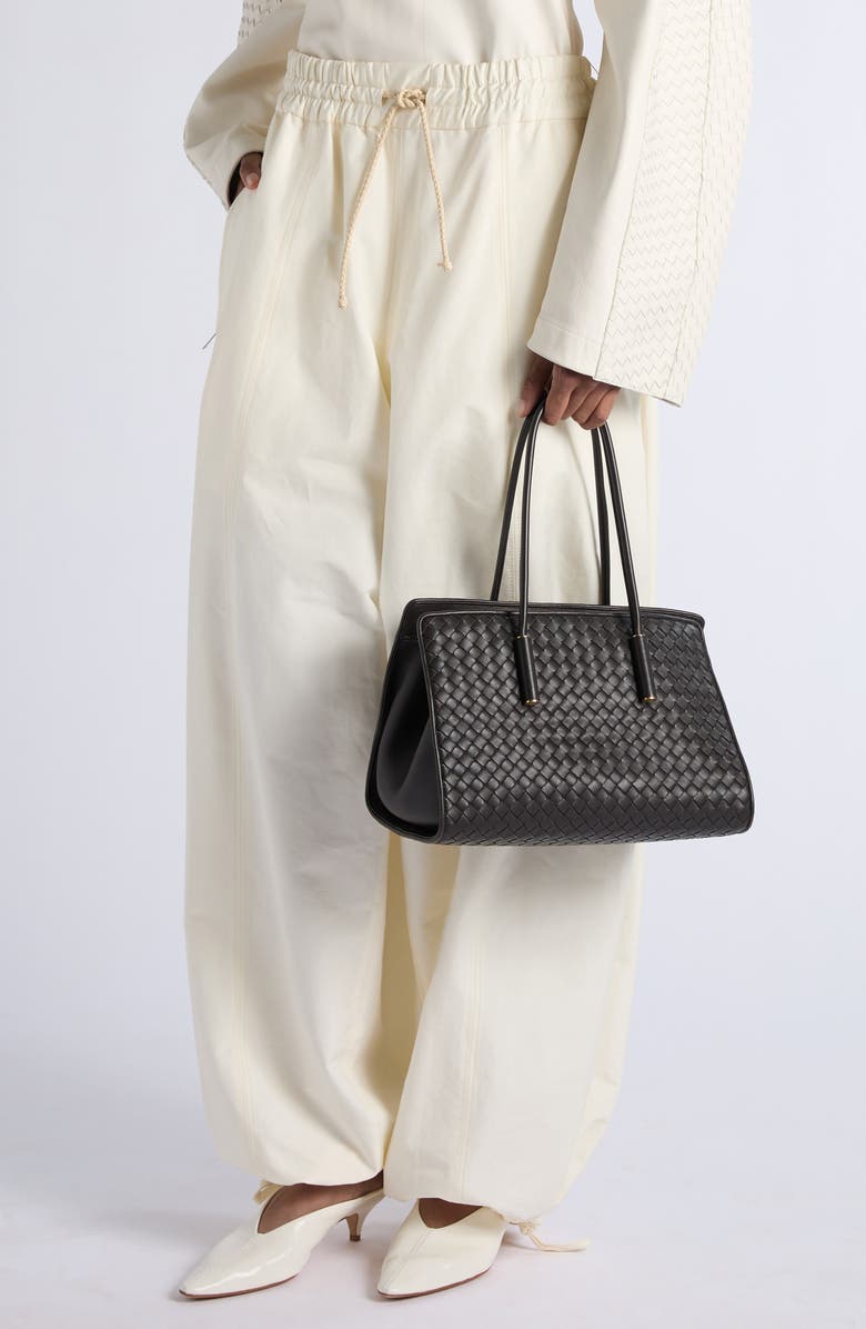 Bottega Veneta Barbara Intrecciato Leather Tote, Alternate, color, 1007 Black-Brass Vibrato