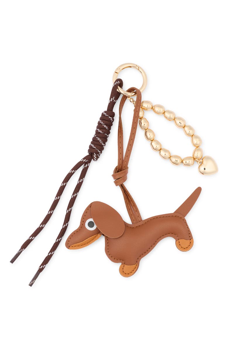 Leith Dog Cluster Bag Charm, Main, color, Brown Multi- Gold