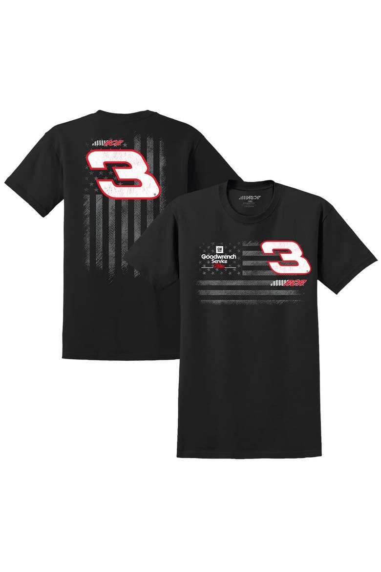 Men's Richard Childress Racing Team Collection Black Dale Earnhardt Flag Tri-Blend T-Shirt, Main, color, Black