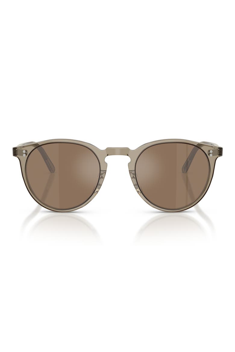 O'Malley 48mm Round Sunglasses, Main, color, SENCHA / COGNAC MIRROR