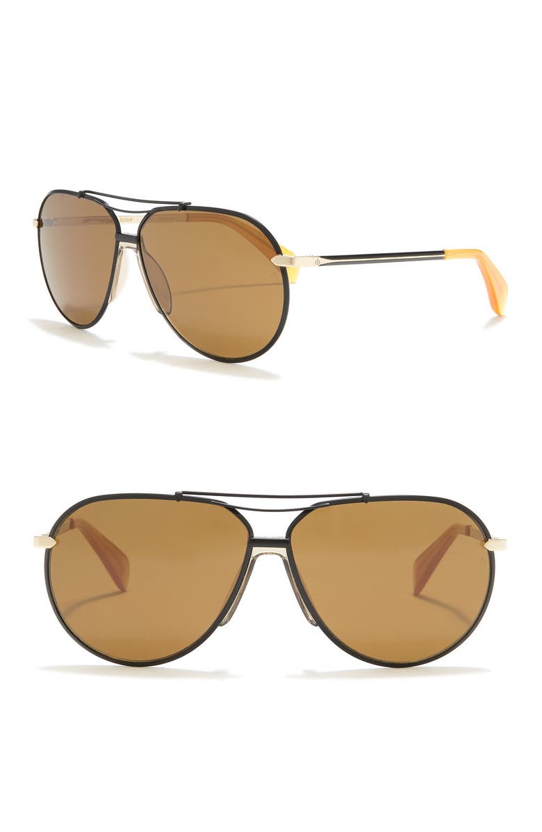 rag & bone 61mm Aviator Sunglasses, Main, color, 