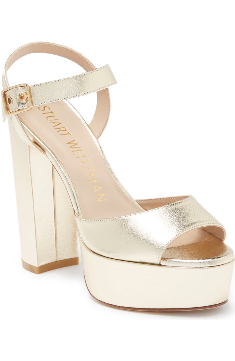 Stuart Weitzman Ryder Platform Sandal, Main, color, Platino