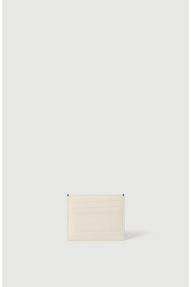 Fine grain calfskin card holder, Alternate, color, Chalk
