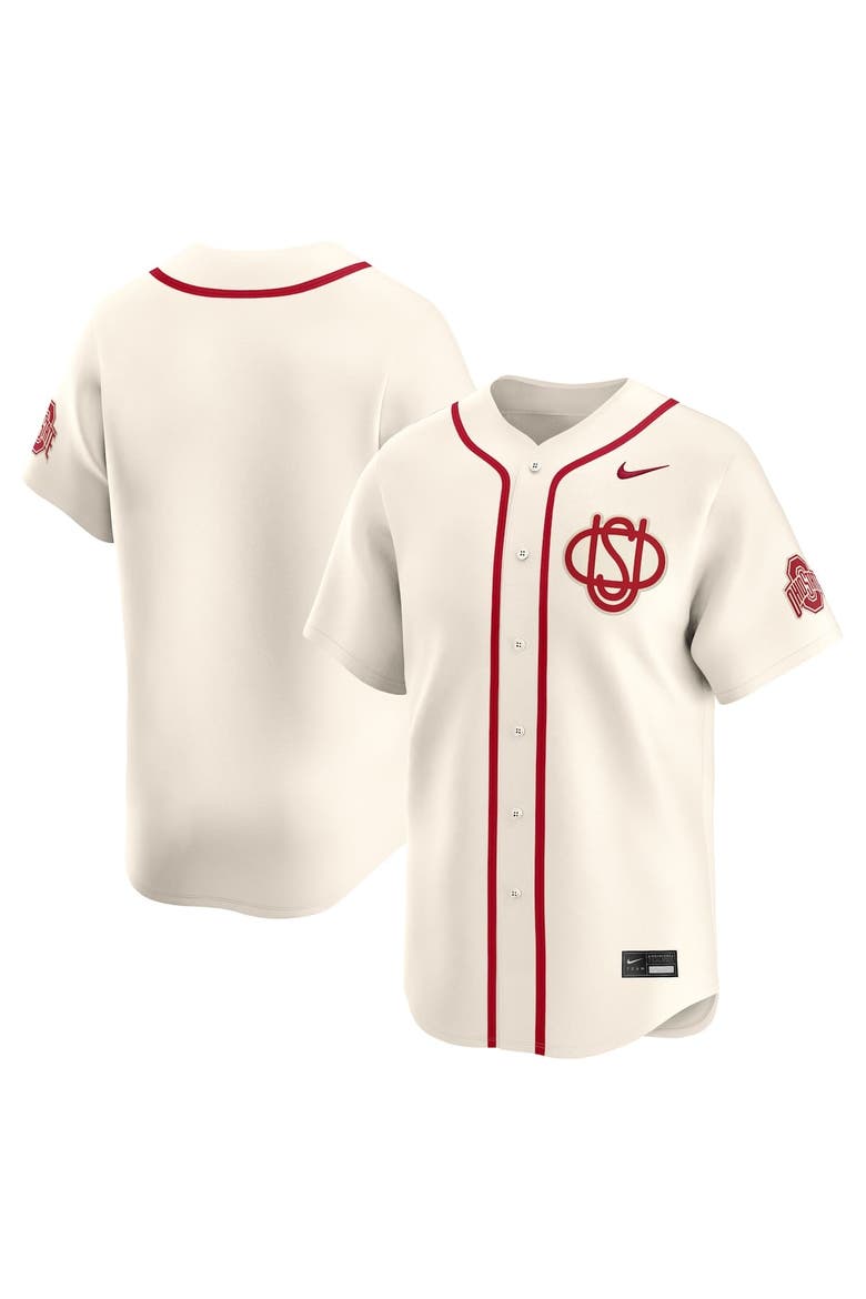 Men's Nike  Cream Ohio State Buckeyes Limited Alternate Wordmark Jersey, Alternate, color, Cream
