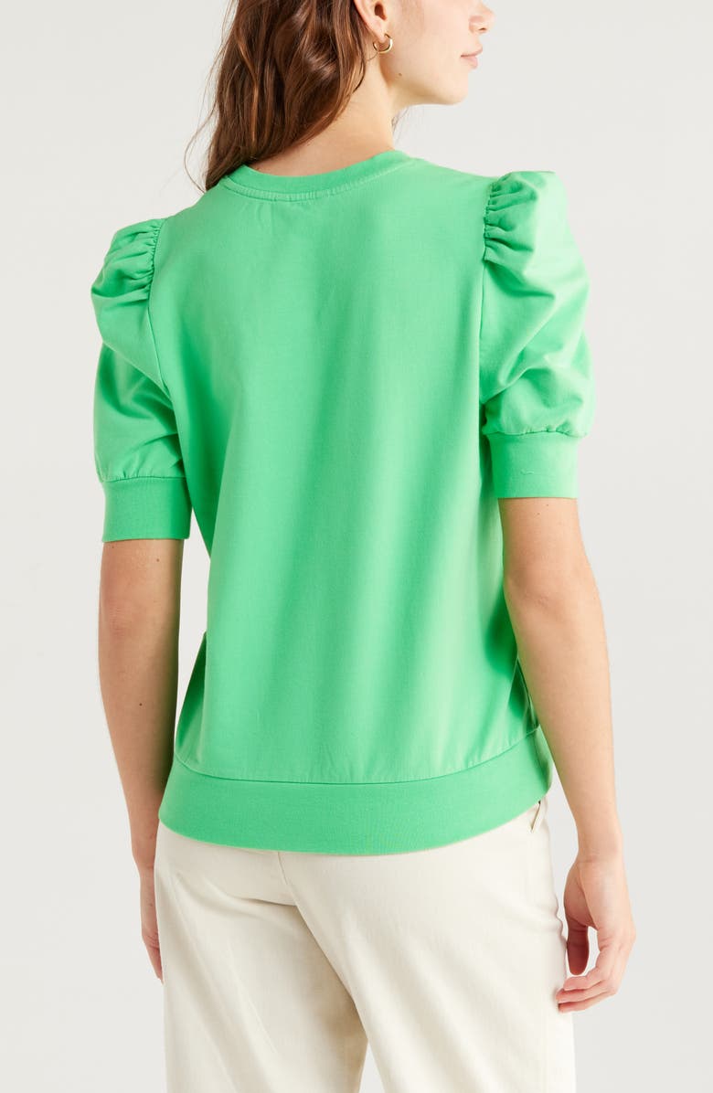 Caslon<sup>®</sup> Puff Short Sleeve Sweatshirt, Alternate, color, Green Celtic