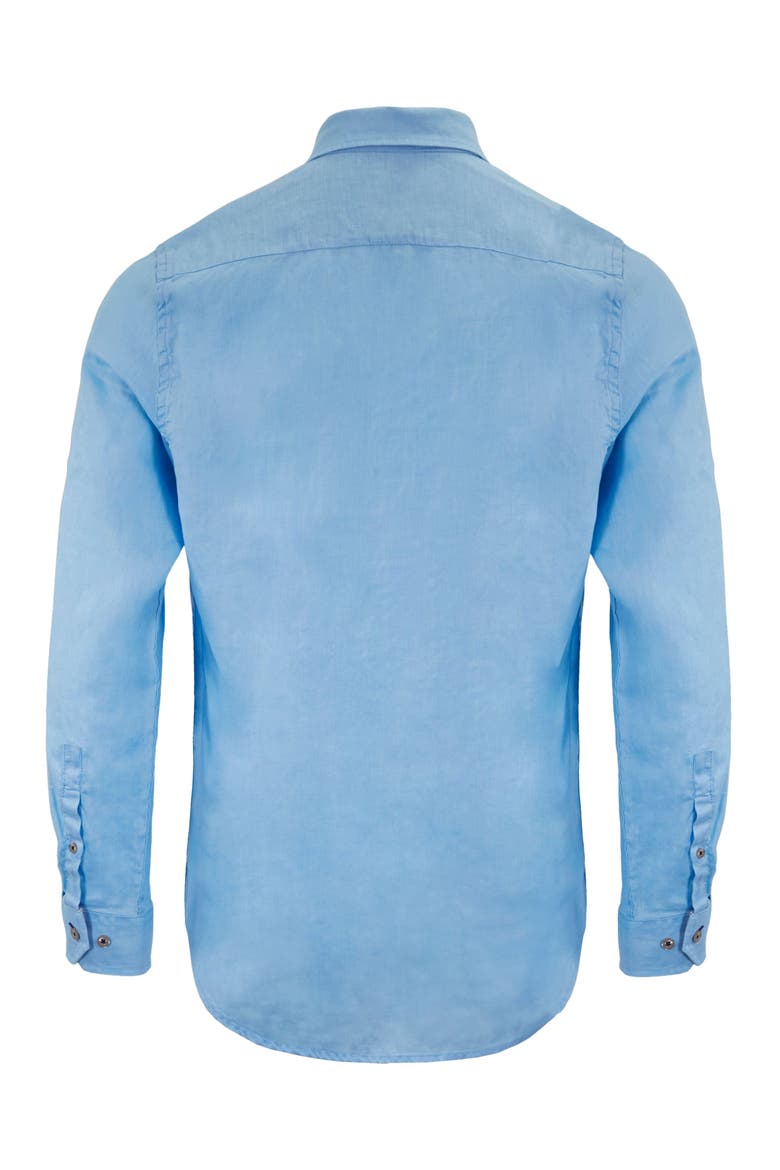 Uomo Solid Long Sleeve Fine Linen Shirt, Alternate, color, LAURENT BLUE