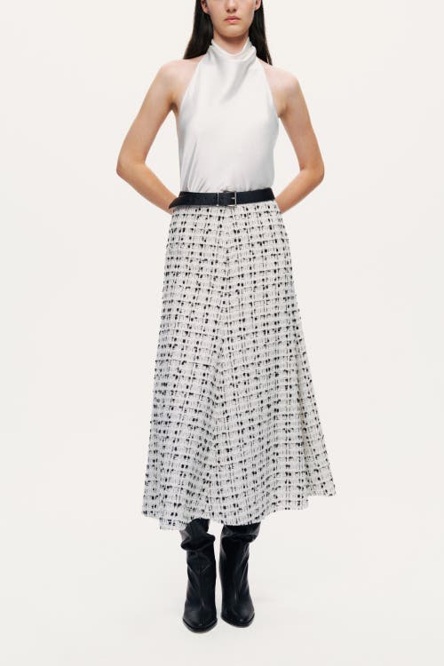 Nocturne Patterned A-line Midi Skirt In White