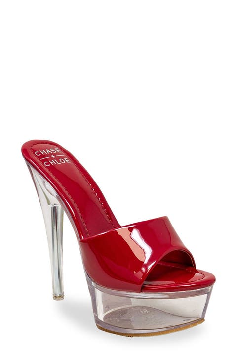 Chase & Chloe Clear Platform Mule Sandal