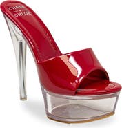 CHASE AND CHLOE Chase & Chloe Clear Platform Mule Sandal