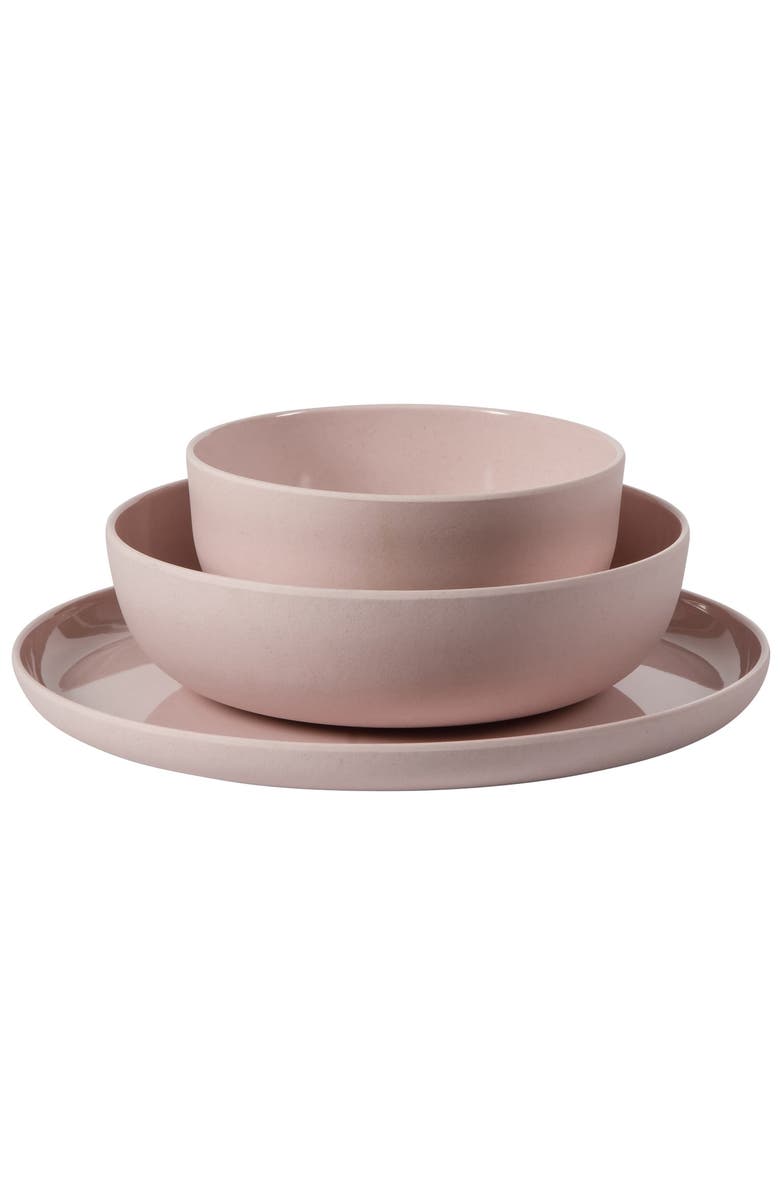 Gibson Home Candy Skies 12 Piece Wheat Straw Melamine Dinnerware Set, Alternate, color, Pink