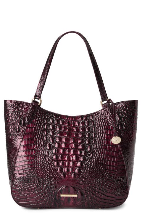 Aliza Croc Embossed Leather Tote