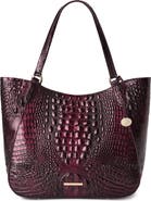 Brahmin Aliza Croc Embossed Leather Tote