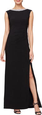 Alex Evenings Embellished Neck Sleeveless Jersey Gown