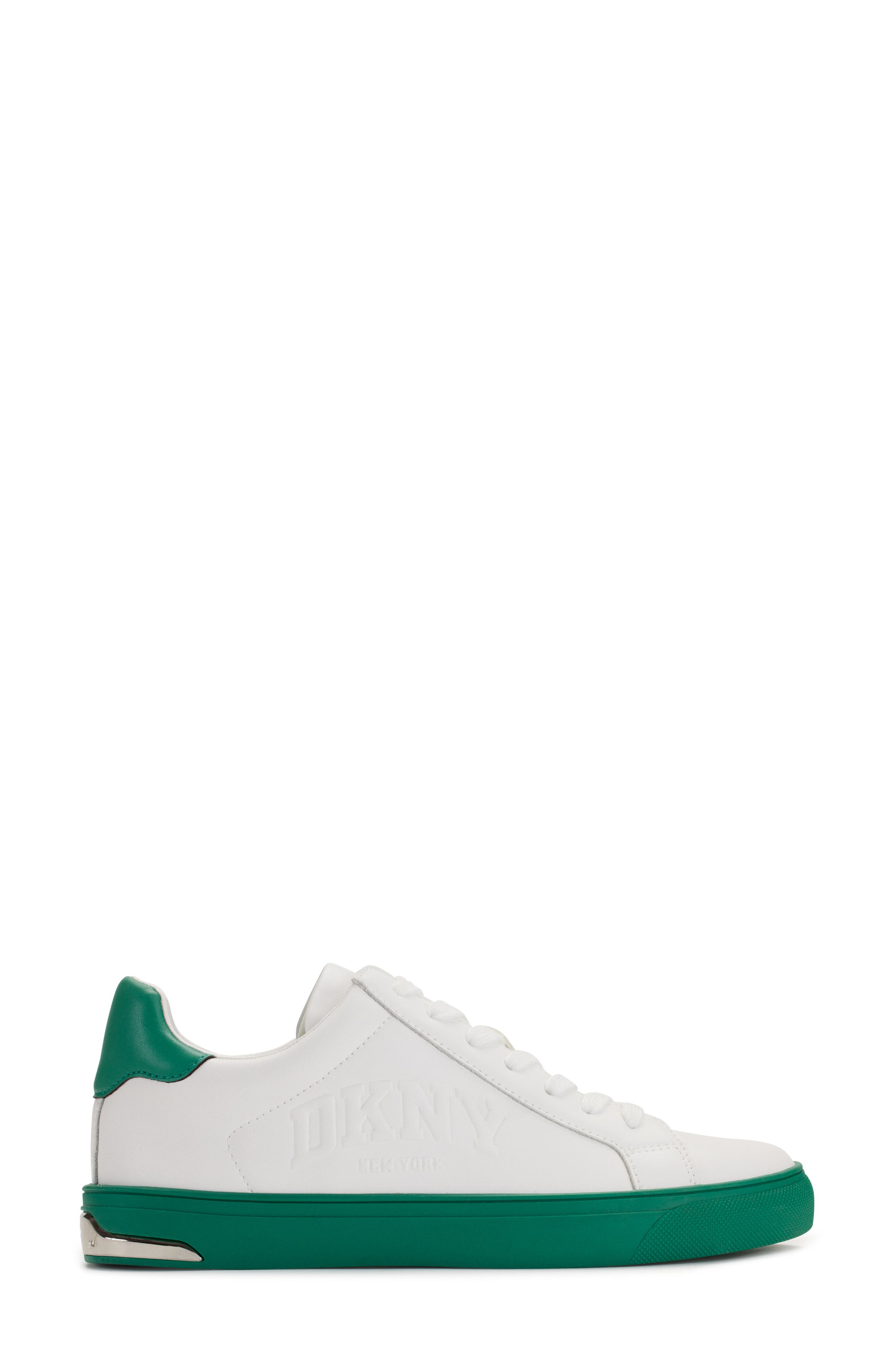 Logo Embossed Sneaker, Alternate, color, WHITE/ GREEN
