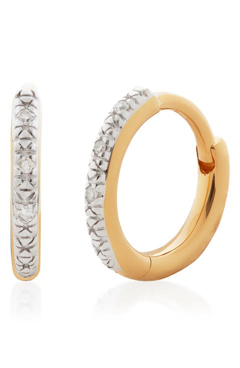 Riva Diamond Huggie Hoop Earrings